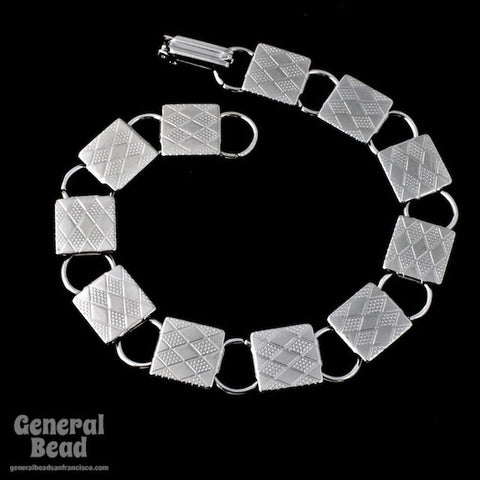 7 1/2 Inch Silver Station Bracelet-General Bead