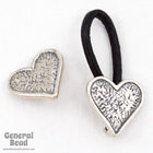 10mm Sterling Silver Heart Cord Lock Clasp Set-General Bead
