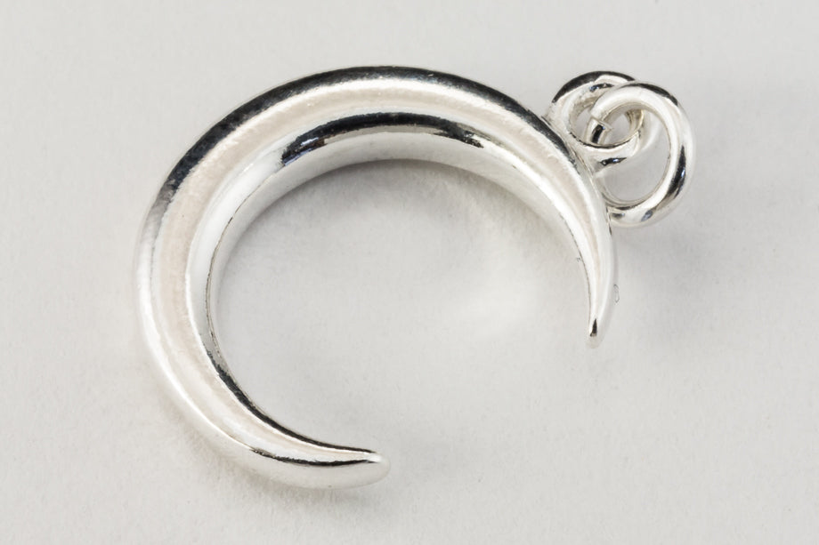 13mm Sterling Silver Crescent Moon Charm #BSN043 – General Bead