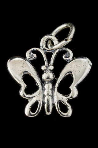 17mm Sterling Silver Cut Out Butterfly Charm #BSW041-General Bead