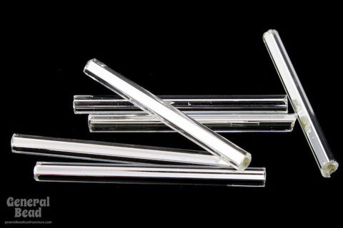 30mm Silver Lined Crystal Bugle (10 Gm, 40 Gm, 1/2 Kilo) #CBG005-General Bead