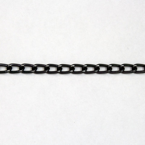 3mm Black/Silver Diamond Cut Aluminum Curb Chain #CC20-General Bead