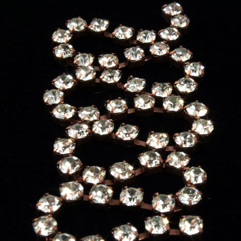 3mm Preciosa Rhinestone Chain Crystal/Antique Copper #CC42-General Bead