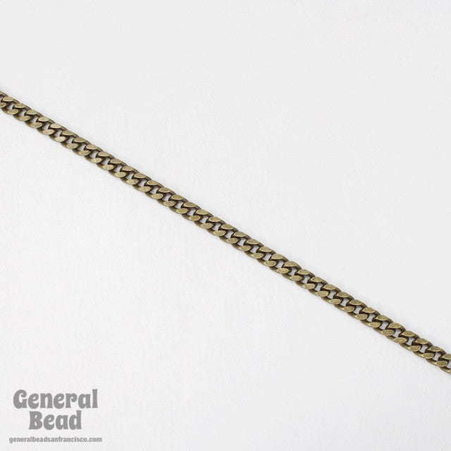 4.5mm x 4mm Antique Brass Flat Curb Chain CC95 – General Bead