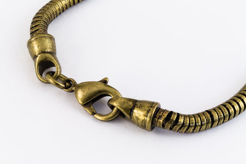 7.5" Antique Brass Finished Snake Chain Bracelet #CC102-General Bead