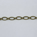 Antique Brass, 9mm x 6mm Textured Ovals Chain CC140-General Bead