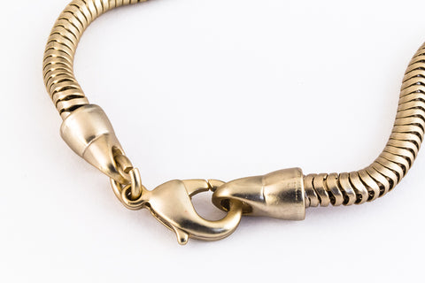 7.5" Matte Gold Finished Snake Chain Bracelet #CC102-General Bead