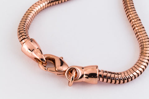 7.5" Bright Copper Finished Snake Chain Bracelet #CC102-General Bead