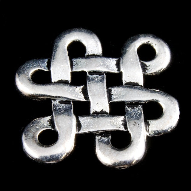 Platinum 100-Pack 12x9mm Antiqued Silver Pewter Knot Link Connectors For Jewelry