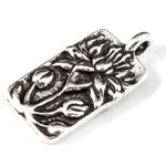 8.75mm x 17mm Antique Silver Tierracast Floating Lotus Charm #CKA135-General Bead