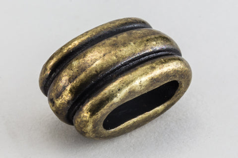 6mm x 2mm Antique Brass Tierracast Deco Barrel (10 Pcs) #CKE416-General Bead