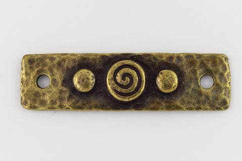 39mm Antique Brass Tierracast Spirals & Rivets Link (10 Pcs) #CK496-General Bead