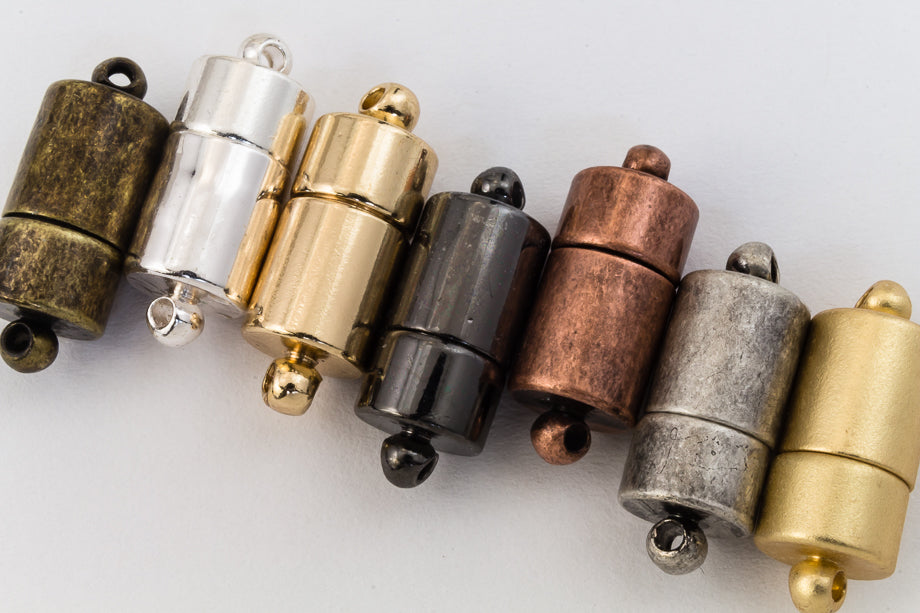 17mm x 7mm Matte Gold Magnetic Barrel Clasp #CLG186