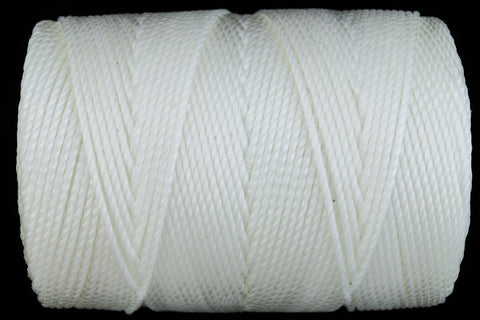 White C-Lon 0.4mm Bonded Nylon Fine Bead Cord-General Bead