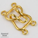 10mm Gold Tone Hook and Eye Clasp Set with 2 Loops #CLD110-General Bead