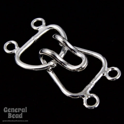 10mm Silver Tone Hook and Eye Clasp Set with 2 Loops #CLE110-General Bead