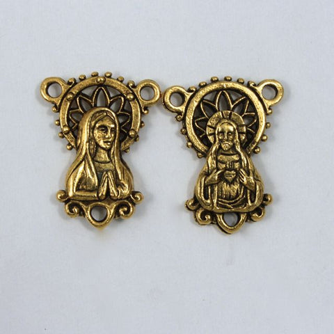 22mm Antique Gold Fancy Rosary Center #CRA050-General Bead