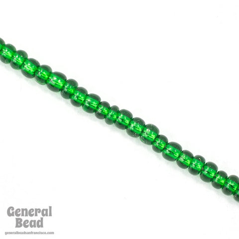 5/0 Silver Lined Green Czech Seed Bead (40 Gm) #CSA059-General Bead