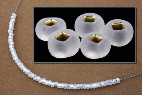 8/0 Matte Silver Lined Crystal Czech Seed Bead (20 Gm, 1/2 Kilo) #CSD179