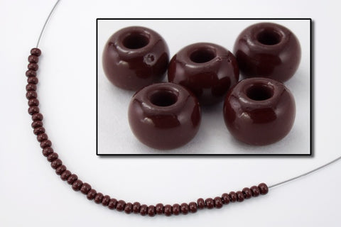 8/0 Opaque Charcoal Brown Czech Seed Bead (1/2 Kilo) Preciosa #13780