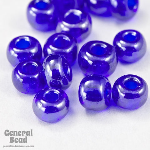 6/0 Luster Transparent Cobalt Seed Bead (40 Gm, 1/2 Kilo) #CSB067-General Bead