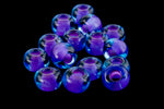8/0 Purple Lined Aqua Czech Seed Bead (1/2 Kilo) #BL003