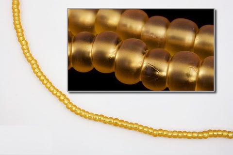 11/0 Matte Silver Lined Gold Czech Seed Bead (1/2 Kilo) #BL007M