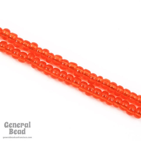 6/0 Transparent Orange Seed Bead (20 Gm, 1/2 Kilo) #CSB126-General Bead