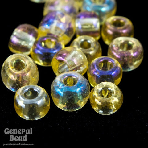 6/0 Transparent Light Topaz AB Seed Bead (40 Gm, 1/2 Kilo) #CSB211-General Bead