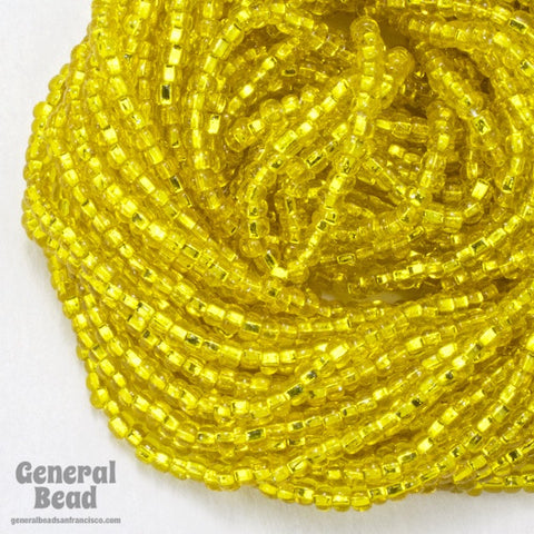 10/0 Silver Lined Yellow Czech Seed Bead (10 Gm, Hank, 1/2 Kilo) #CSC004-General Bead