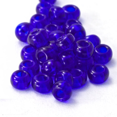 10/0 Transparent Cobalt Czech Seed Bead (10 Gm, Hank, 1/2 Kilo) #CSF198