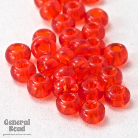8/0 Transparent Chinese Red Czech Seed Bead (40 Gm, 1/2 Kilo) #CSD015-General Bead