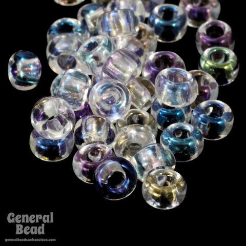 8/0 Transparent Crystal AB Czech Seed Bead (40 Gm, 1/2 Kilo) #CSD034-General Bead