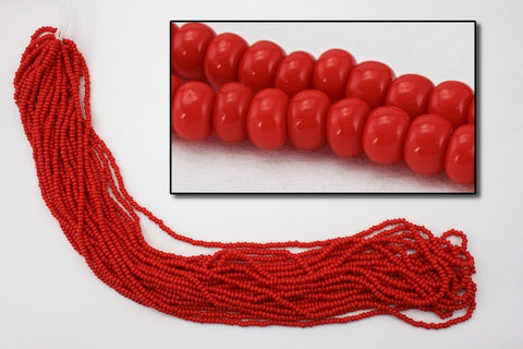 10/0 Opaque Red Czech Seed Bead (10 Gm, Hank, 1/2 Kilo) #CSF014-General Bead