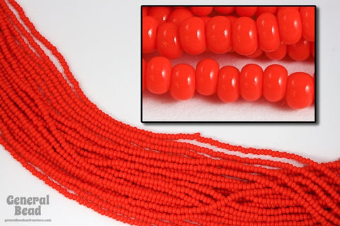 11/0 Opaque Chinese Red Czech Seed Bead (10 Gm, Hank, 1/2 Kilo) #CSG010-General Bead