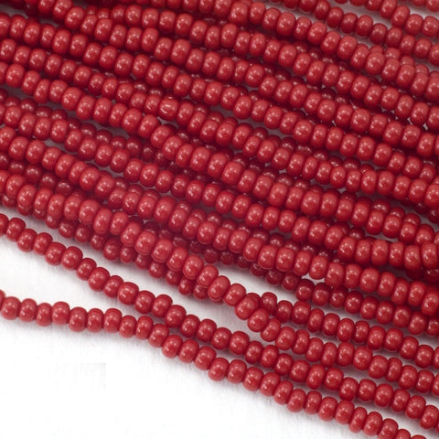 1/0 Opaque Brick Red Czech Seed Bead (40 Gm) #CST022-General Bead