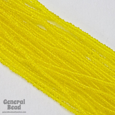 11/0 Transparent Yellow Czech Seed Bead (10 Gm, Hank, 1/2 Kilo) #CSG086-General Bead
