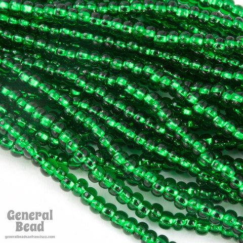 11/0 Silver Lined Christmas Green Czech Seed Bead (10 Gm, Hank, 1/2 Kilo) #CSG146-General Bead
