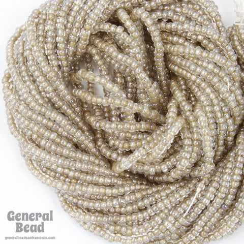 11/0 Beige Lined Crystal Czech Seed Bead (10 Gm, Hank, 1/2 Kilo) #CSG157-General Bead