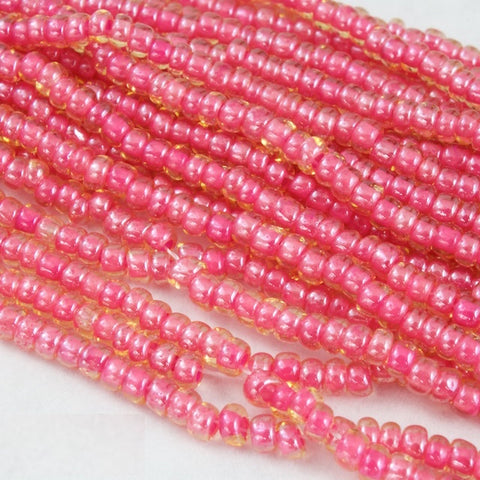 8/0 Pink Lined Topaz Czech Seed Bead (1/2 Kilo) #BL040