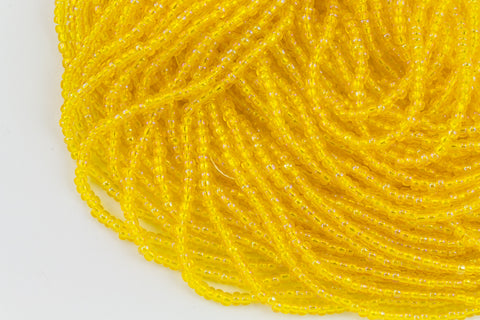 11/0 Transparent Yellow AB Czech Seed Bead (10 Gm, Hank, 1/2 Kilo) #CSG171-General Bead
