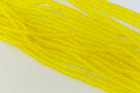 11/0 Matte Transparent Yellow Czech Seed Bead (10 Gm, Hank, 1/2 Kilo) #CSG270-General Bead