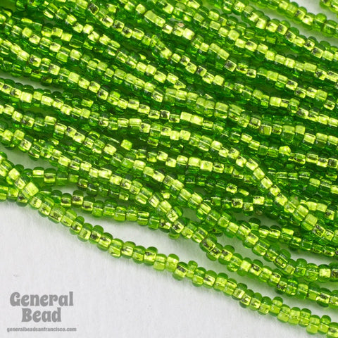 11/0 Silver Lined Lime Czech Seed Bead (10 Gm, Hank, 1/2 Kilo) #CSG289-General Bead