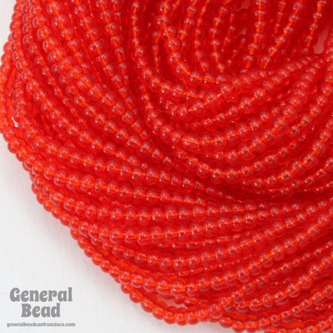 12/0 Transparent Chinese Red Czech Seed Bead (10 Gm, Hank, 1/2 Kilo) #CSH051-General Bead