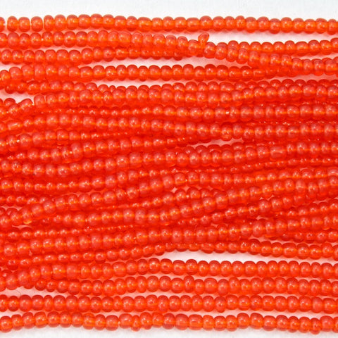 14/0 Transparent Red Orange Czech Seed Bead-General Bead