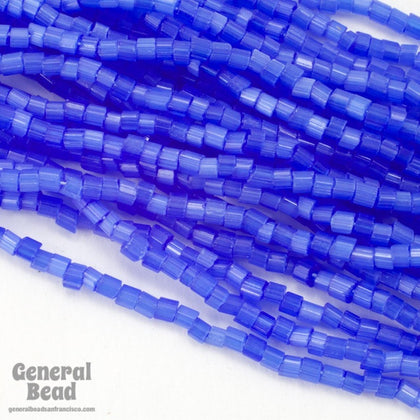11/0 Satin Blue 2 Cut Czech Seed Bead (10 Gm, Hank, 1/2 Kilo) #CSN071-General Bead