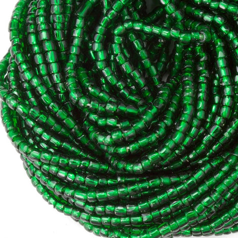 12/0 Silver Lined Emerald 3-Cut Czech Seed Bead (10 Hanks) Preciosa #57060