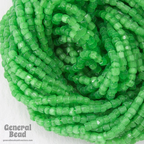 12/0 Satin Green 3-Cut Czech Seed Bead (5 Gm, Hank, 10 Hanks) #CSR068-General Bead