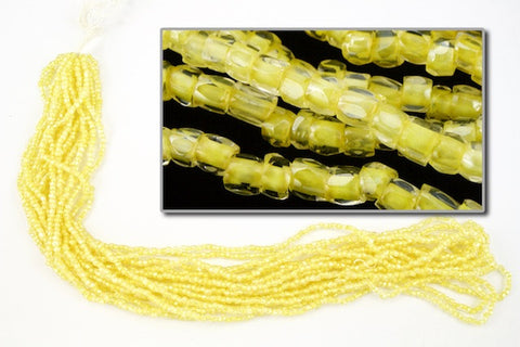 12/0 Yellow Lined Crystal 3-Cut Czech Seed Bead (5 Gm, Hank, 10 Hanks) #CSR113-General Bead