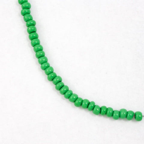 3/0 Opaque Leaf Green Czech Seed Bead (20 Gm, 1/2 Kilo) #CSQ001